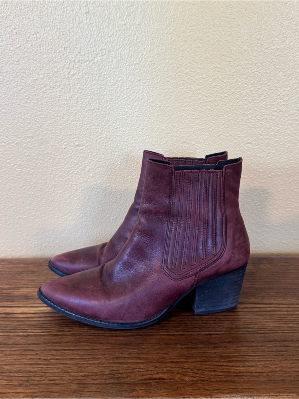 Musse & Cloud Becky Ankle Boot Burgundy Leather Made in Spain - Size 41